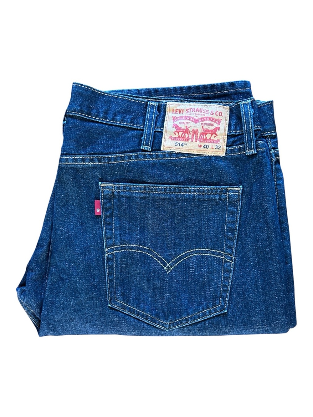 Levi's Men's 514 Straight Jeans in Dark Blue Denim 40 x 32